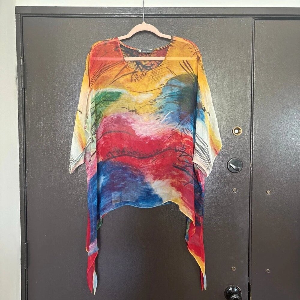Cocoon house colorful handmade silk loose sheer coverup
